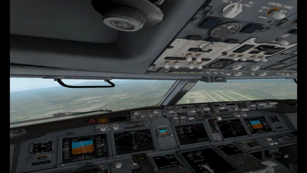 photo of a VR flight 737 cockpit